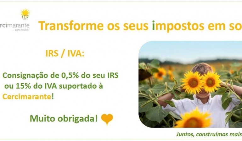 Agradecimento Público - Consignação do IRS / IVA à Cercimarante!